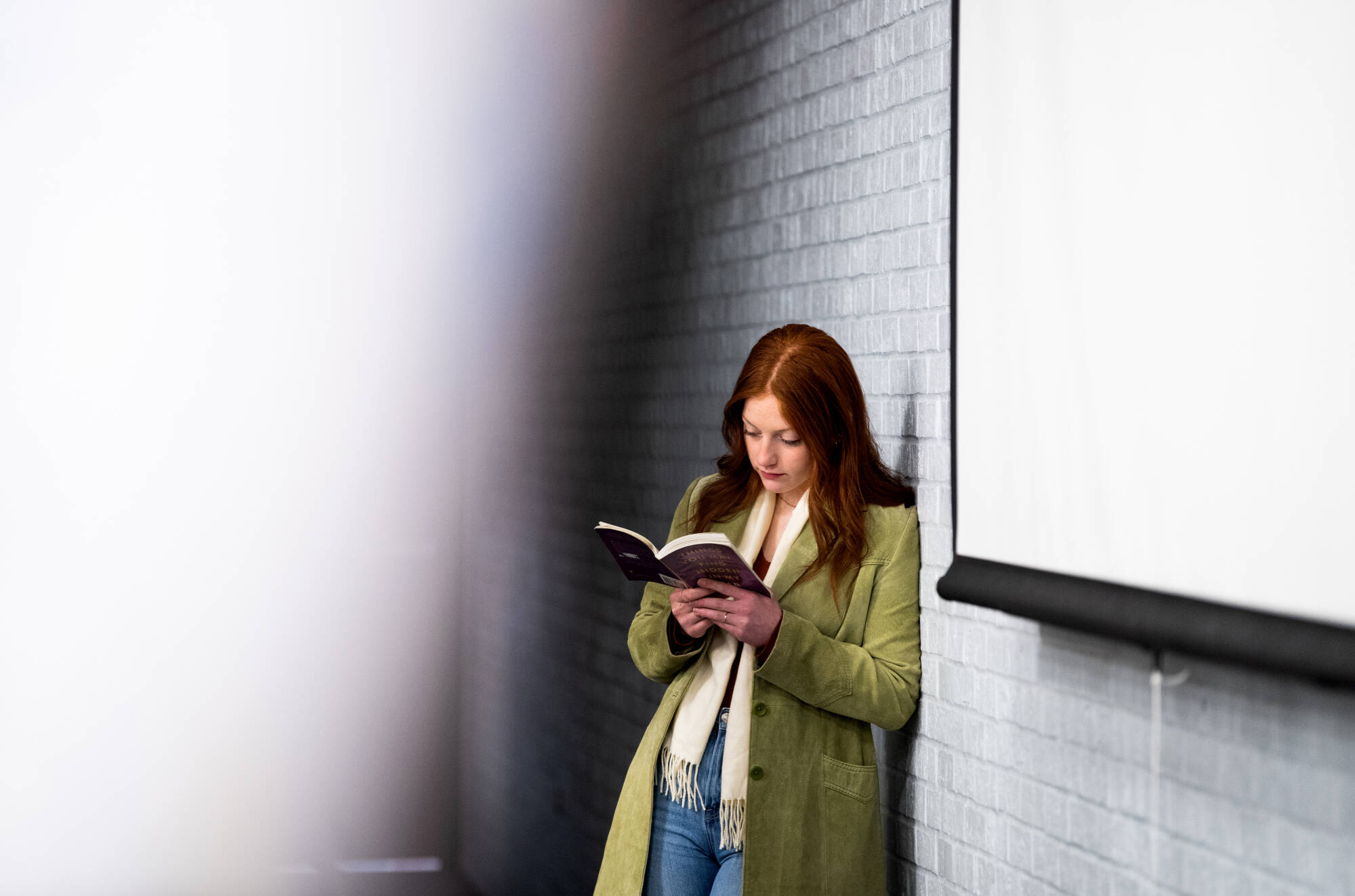 Aeryn Hart, reading a book.